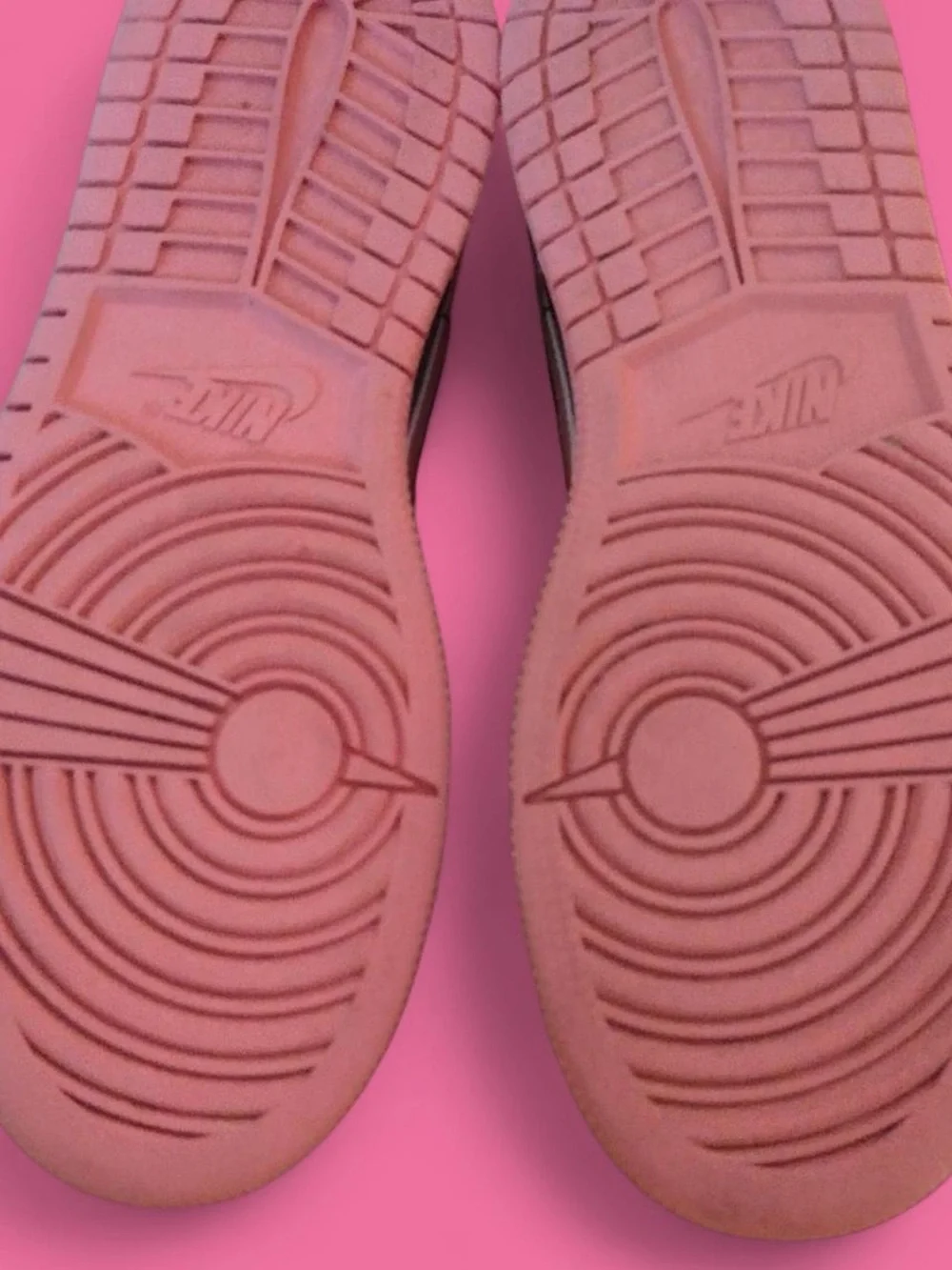 Nike Air Jordan 1 Mid Pink and Black Retro Swoosh